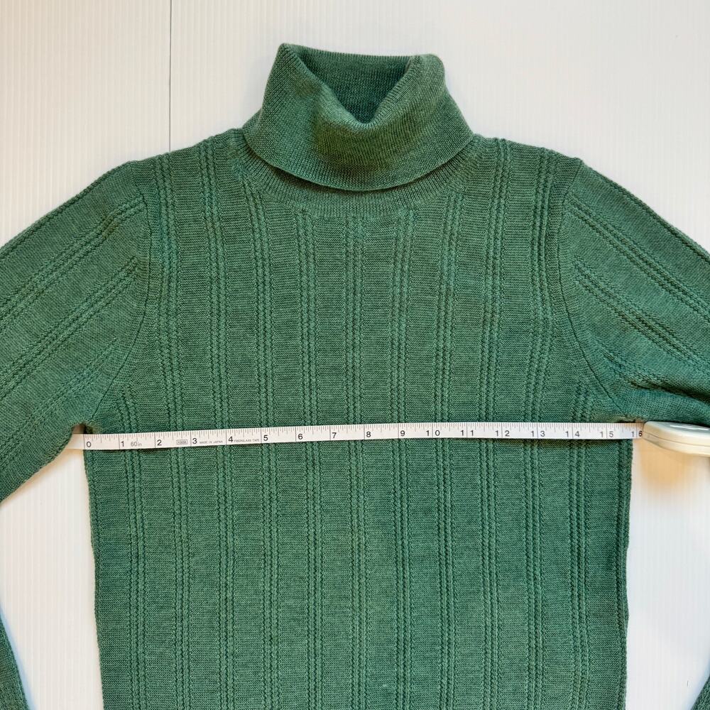 WRAP London Merino Wool Rollneck Sweater Green Women’s 8 Minimalist Luxury Cozy - Picture 7 of 16